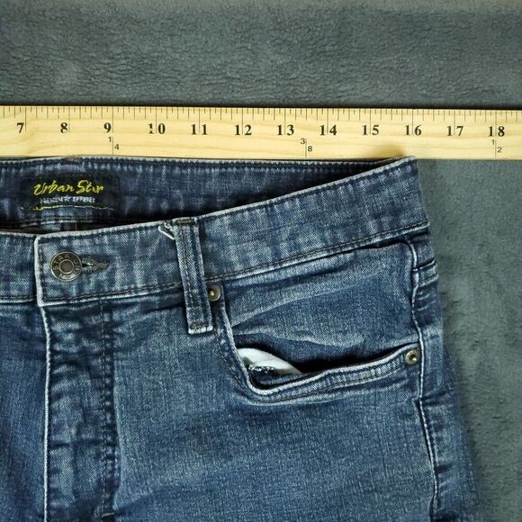 Urban Star Jeans Mens 32x30 Dark Wash Straight Leg Stretch Denim Blue Y2K Street - Picture 5 of 15